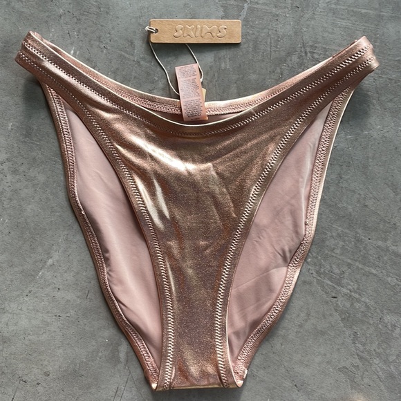Skims Metallic Swim Rose Gold NWT - Picture 4 of 5